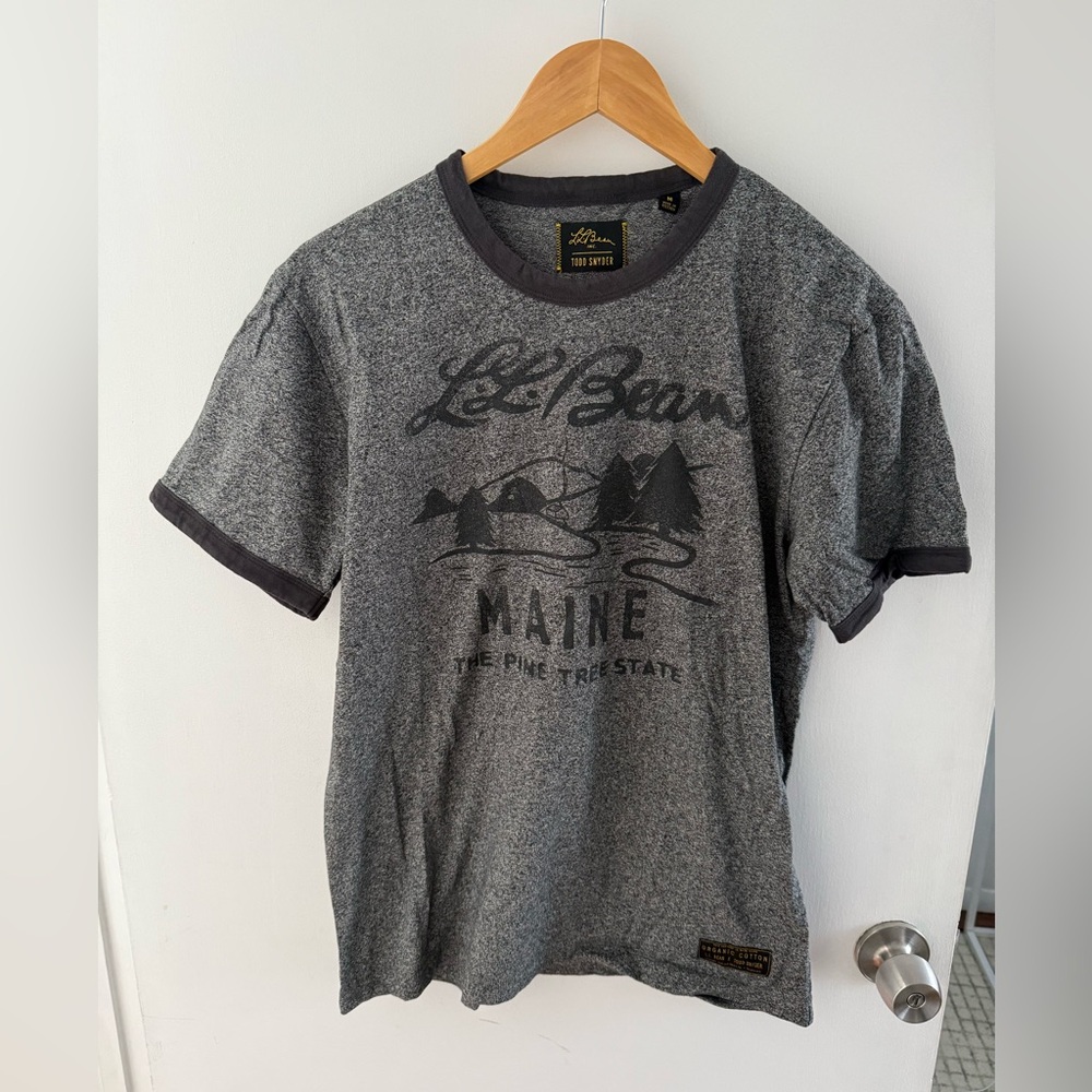 L.L.Bean x Todd Snyder Grey Graphic Ringer Tee Size M